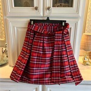 NWOT Crown & Ivy Holiday Party Plaid Mini Skirt blue & red